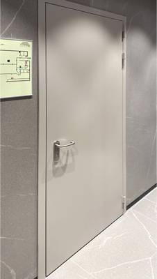 Глухая противопожарная дверь с доводчиком в ТЦ «Атриум»